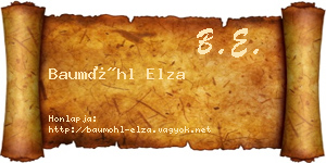 Baumöhl Elza névjegykártya